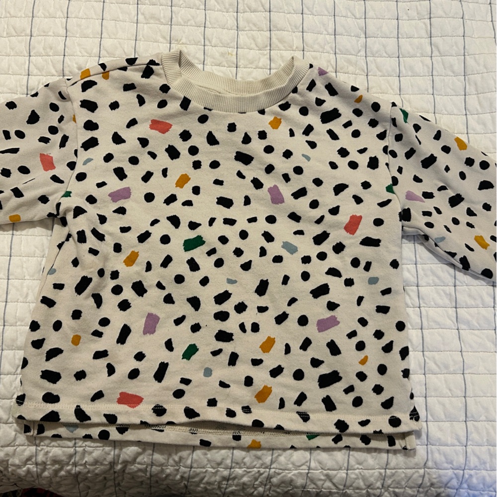 Hanna Andersson Cream Terrazzo Terrycloth Sweatshirt